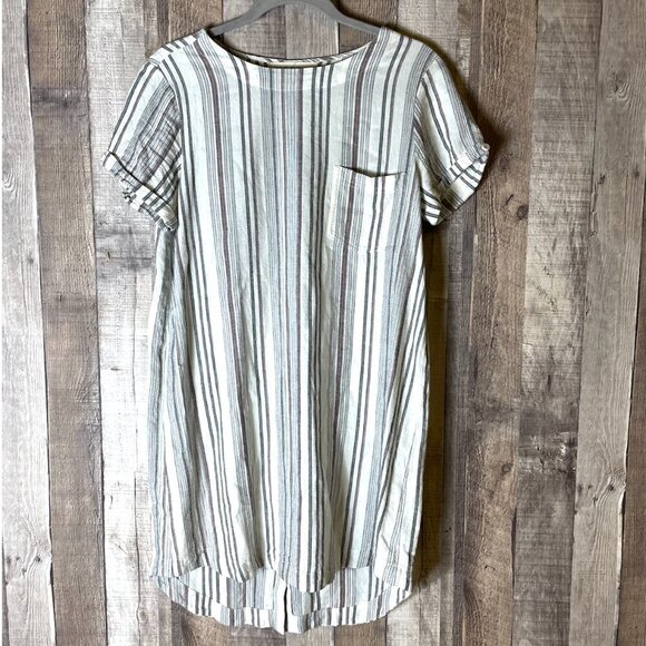 Cloth & Stone Striped Linen Blend Shift Dress - Picture 1 of 5